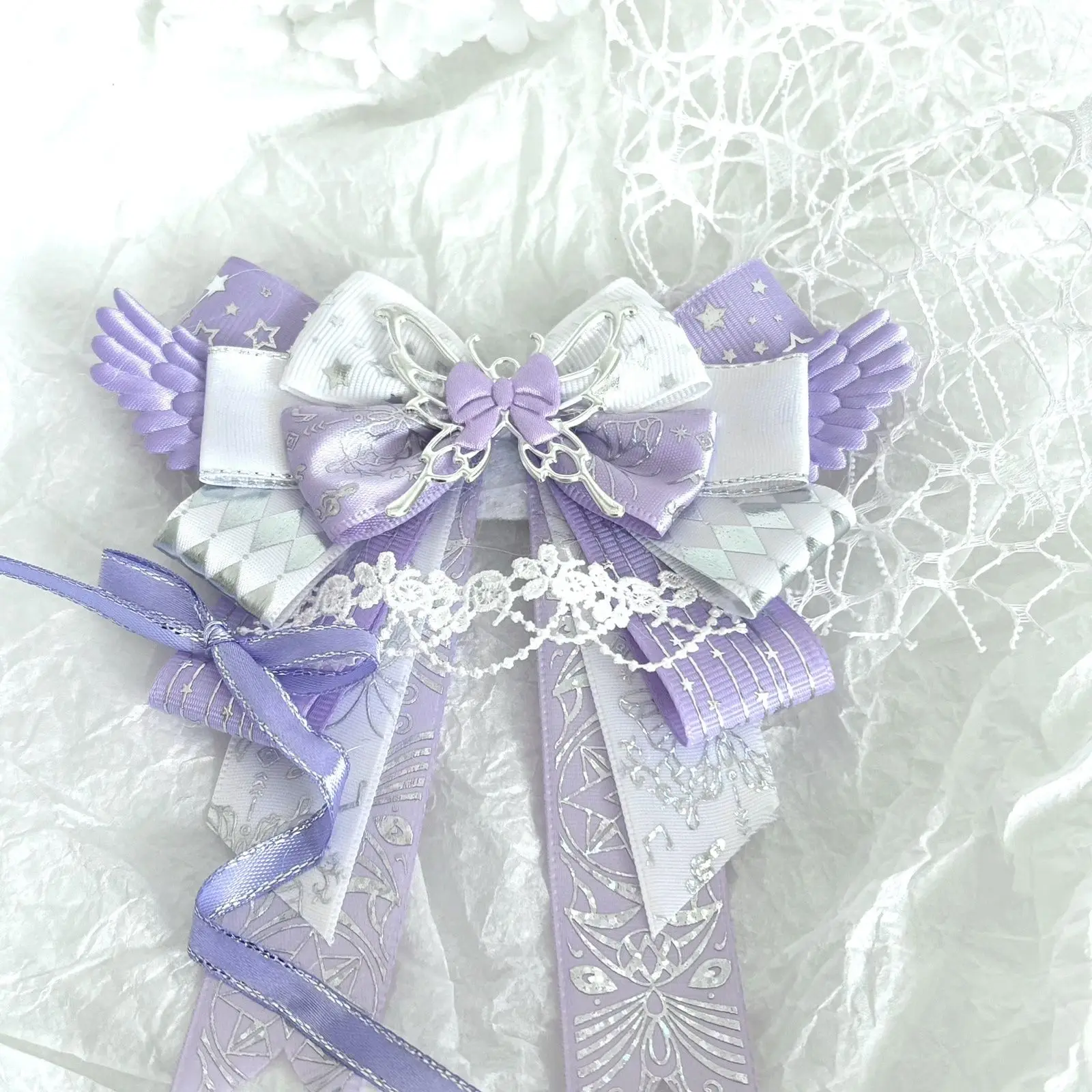 Original Handcrafted Classic Lolita Rhinestone Bow Brooch - Multi-Use for Concert Support, Ita Bag & Ita Fan DIY Decor