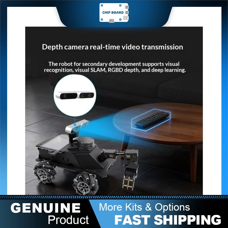 

Робот-мобильная платформа XiaoR ROS Mecanum с манипулятором MoveIt, навигацией LiDAR SLAM и ИИ-платформой на базе глубинной камеры