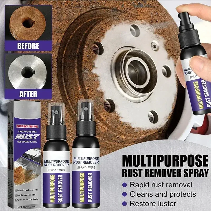 Car Anti-Rust Remover Car Wheel Hub Rust Remover Maintenance Spray Stainless Steel Rust Prevention and Cleaning Tire Shine