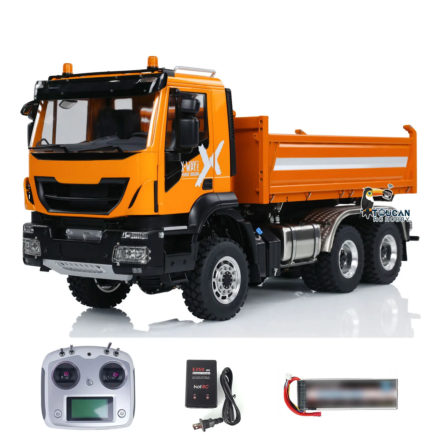 LESU Metal 6x6 1/14 RC Hydraulic 3-way Dumper Car Assembled Radio Control Light Sound System Dump Truck Model THZH1874