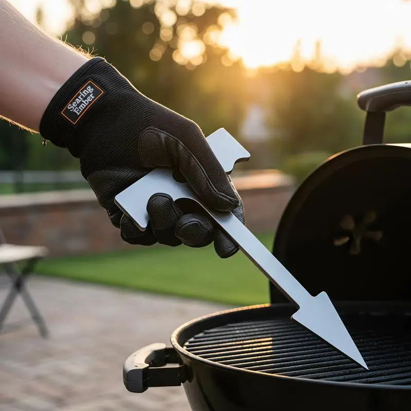 1Pcs Outdoor Stainless Steel Fire Awl Heavy Duty Barbecue Charcoal Awl Portable Grill Accessory for Camping Picnic Barbecue