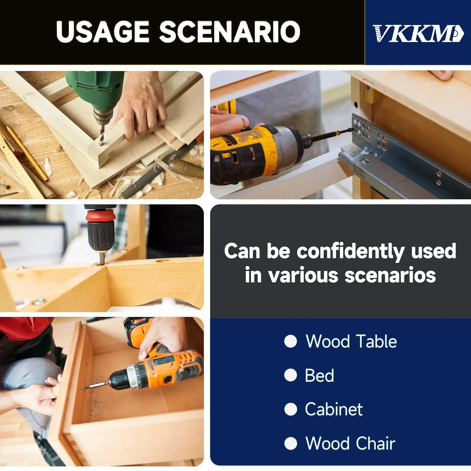 VKKM # 8 黄色の梅の花ヘッド木ネジは、テラスのメンテナンス、キャビネットの組み立て、軽量構造に適しています。