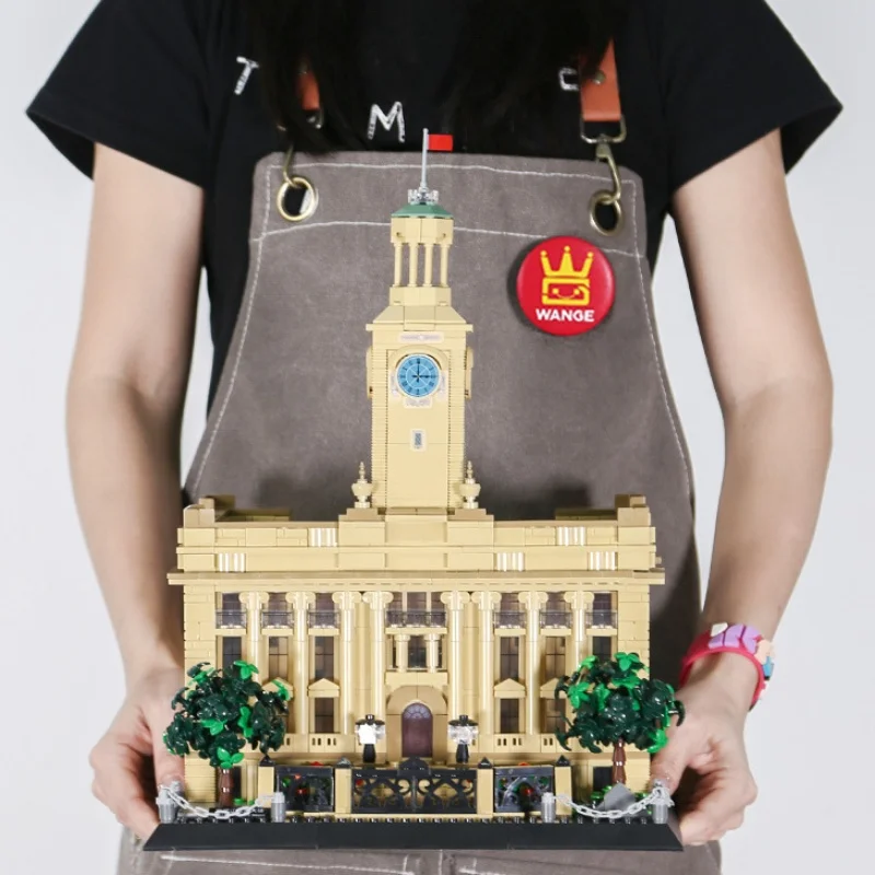 1458 pièces Hubei Wuhan Jianghan maison de douane Architecture de bâtiment historique modèle ensemble de briques-affichage de bureau de collectionneur