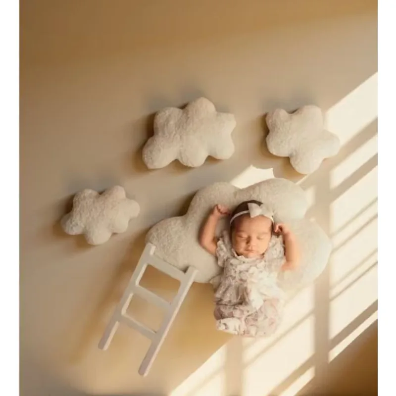 Newborn Photography Clouds Ladder Set, Soft Baby Photoshoot Props, Infant Studio Backdrop Decor, Nursery Photo Accessories