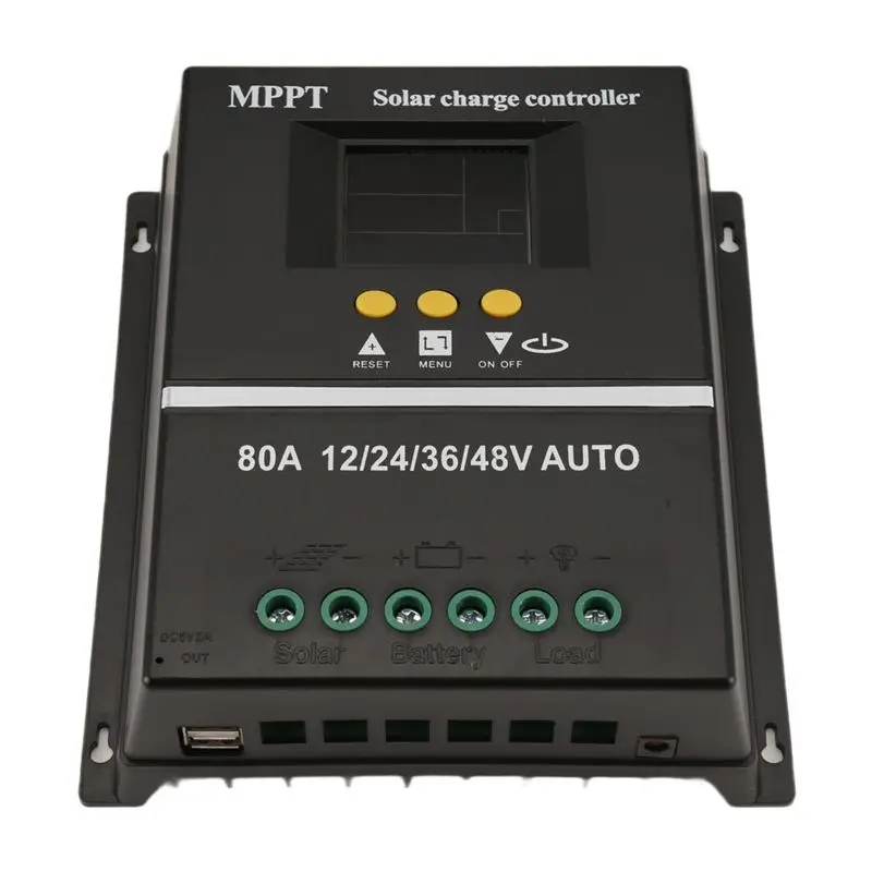 AA05 80A MPPT/PWM 12V/24V/36V/48V Solar Charge Controller Auto Controller Tools Solar PV Battery With LCD & Dual USB
