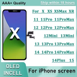 OLED For iPhone X XR XS Max LCD Incell For iphone 11 12 13 Pro Max Screen 12 13 Mini 14 Plus 15 Display LCD Digitizer Assembly