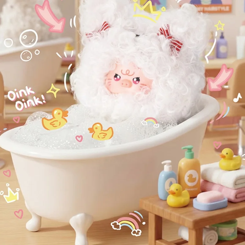 

new baby three mini Pig Hair salon store Blind Box Cute toys Mysterious Surprise bag pendant Ornament Doll birthday Gift Genuine