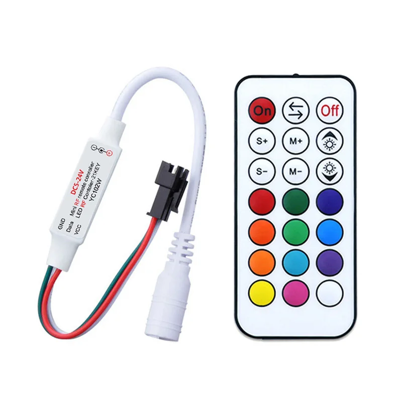 DC5-24V IR 21key RF 21key Mini Pixel Led Pixel Strip Light Controller For WS2811 WS2812 WS1903 2048 IC Strip