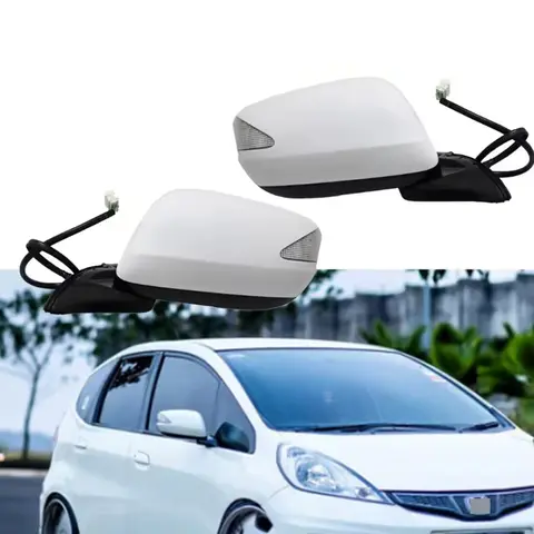 For Honda Jazz Fit GE6 GE8 2009 2010 2011 2012 2013 2014 Electric Folding LED Lights 3/7-PINS Side Rearview Door Mirror Assembly