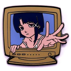 Serial Experiments Lain Enamel Pin Sci-fi Suspense Animated Character Badge