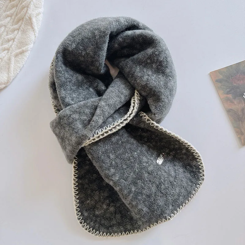 Wave lines circle wool couple scarf women's winter warm versatile boyfriend style Weibo new casual neutral