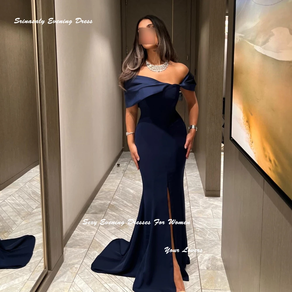 Customized Satin Evening Dresses For Sexy Women Off Shoulder Cocktail Party Gowns Mermaid Floor-length Prom Dress Formal 2025