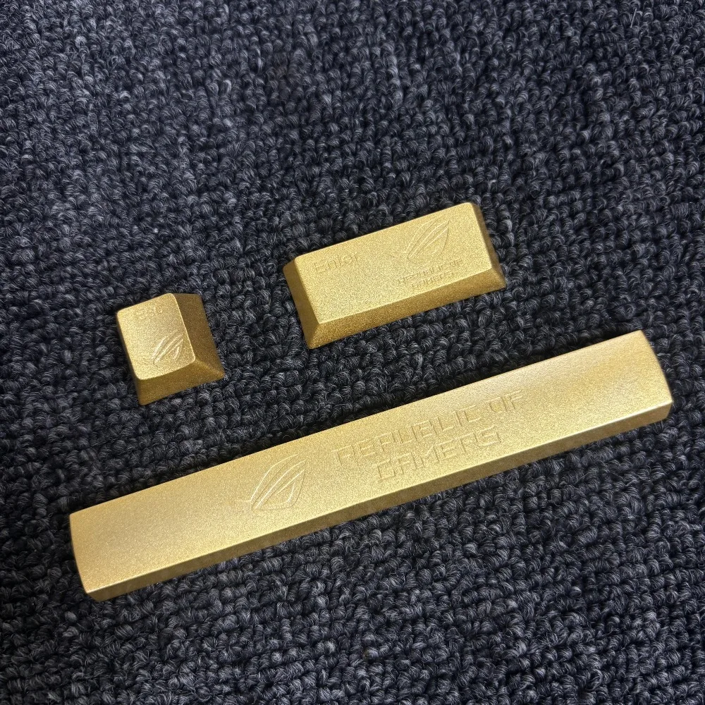 Teclas chapadas en oro mate de latón Cherry 1u Ergonomía Accesorios de juego de una sola pieza de metal Barra espaciadora tallada frontal y llave de entrada Esc