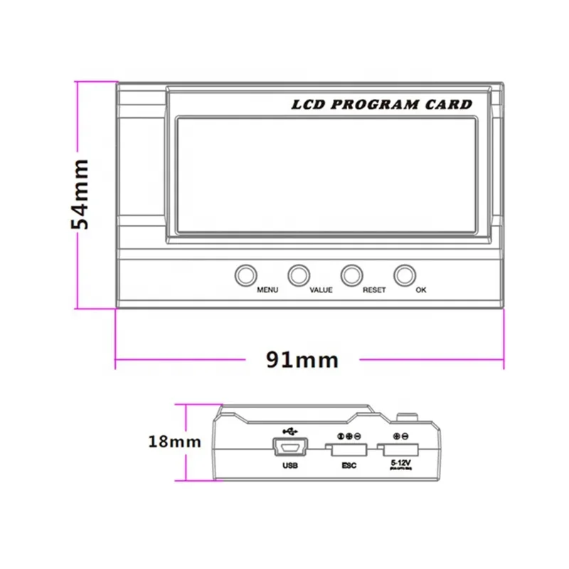 Reacher Tech LCD Program box for Marine 14S 300A 500A Speed controller