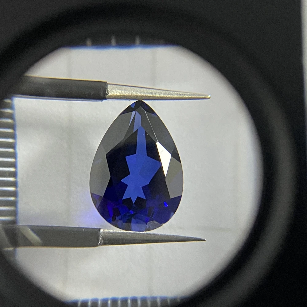 Hochwertiger blauer Saphir, 12×16 mm, birnenförmiger Schliff, Mohs-Härte, Edelstein für Schmuckherstellung/Sammlung/Geschenkstein – Detail 5