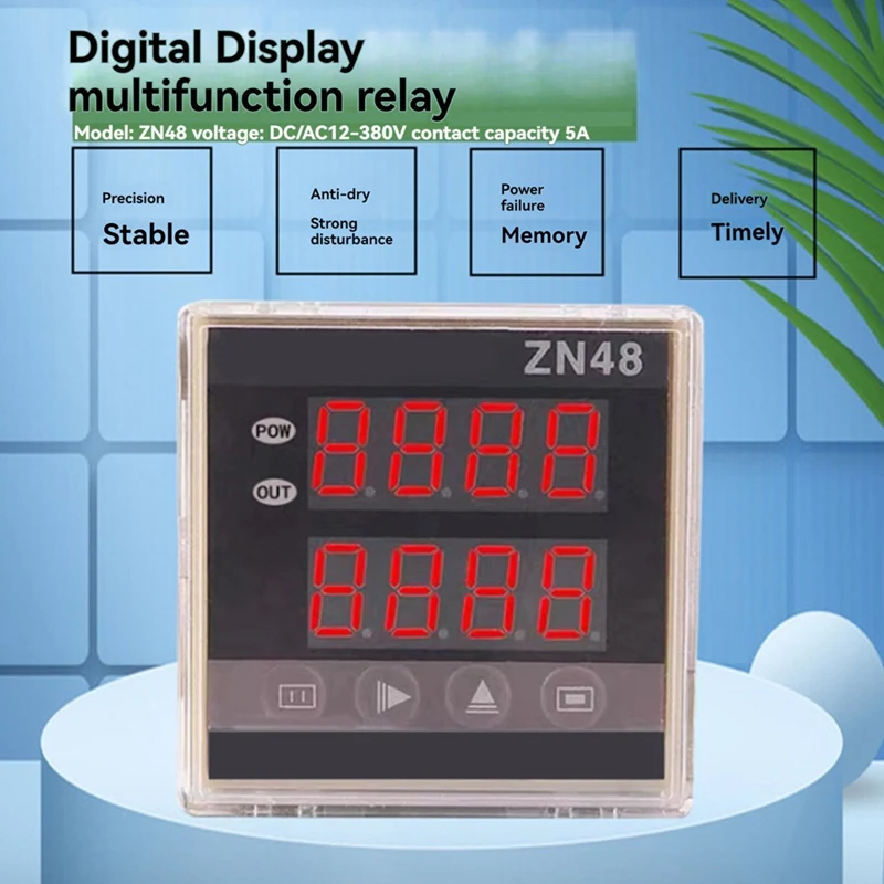 Zn48dual ดิจิตอลจอแสดงผลรีเลย์เคาน์เตอร์ 220VAC 380VAC 24VDC รอบ Chronograph และความถี่ A