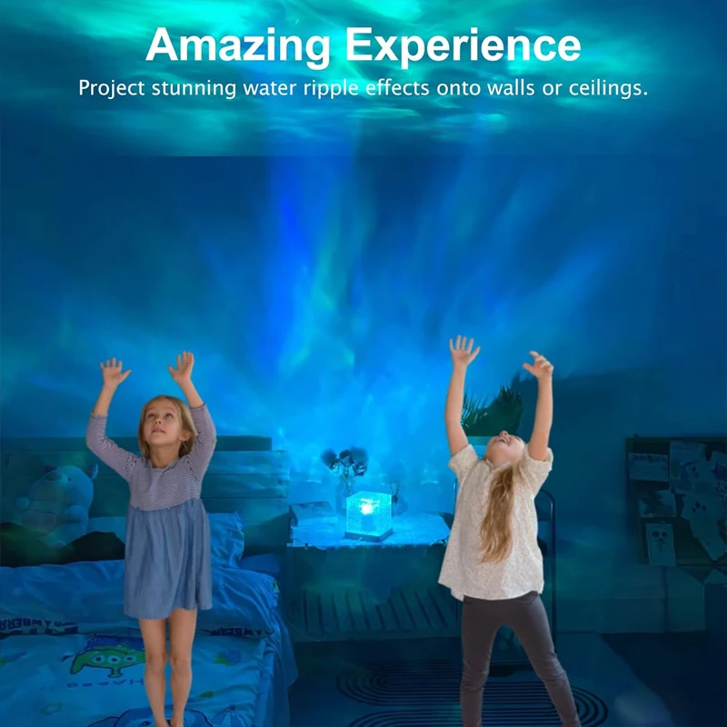 مصباح مكعب ضوء موجة المحيط مع 16 لونًا، وجهاز تحكم عن بعد، وأضواء ليلية لشحن USB لديكور غرفة المعيشة وغرفة النوم
