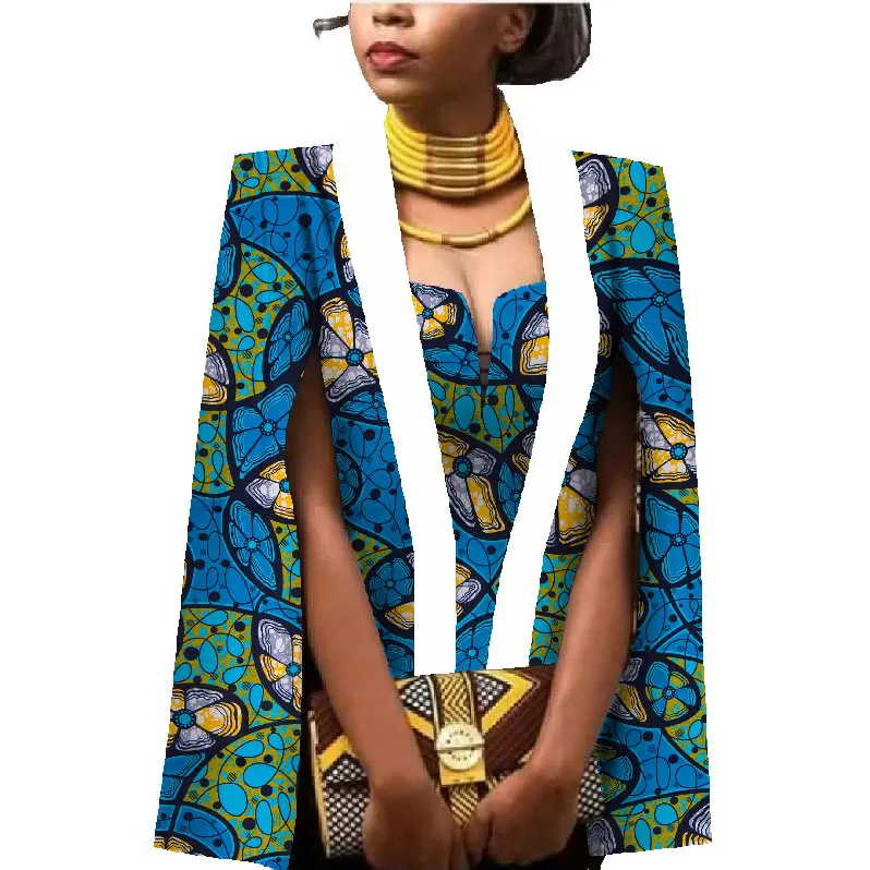African Women Clothing Full Sleeve Cape Coat Dress Suit African Tops 2 Piece Set Party Dresses Winter Dress Women Clothes WY552