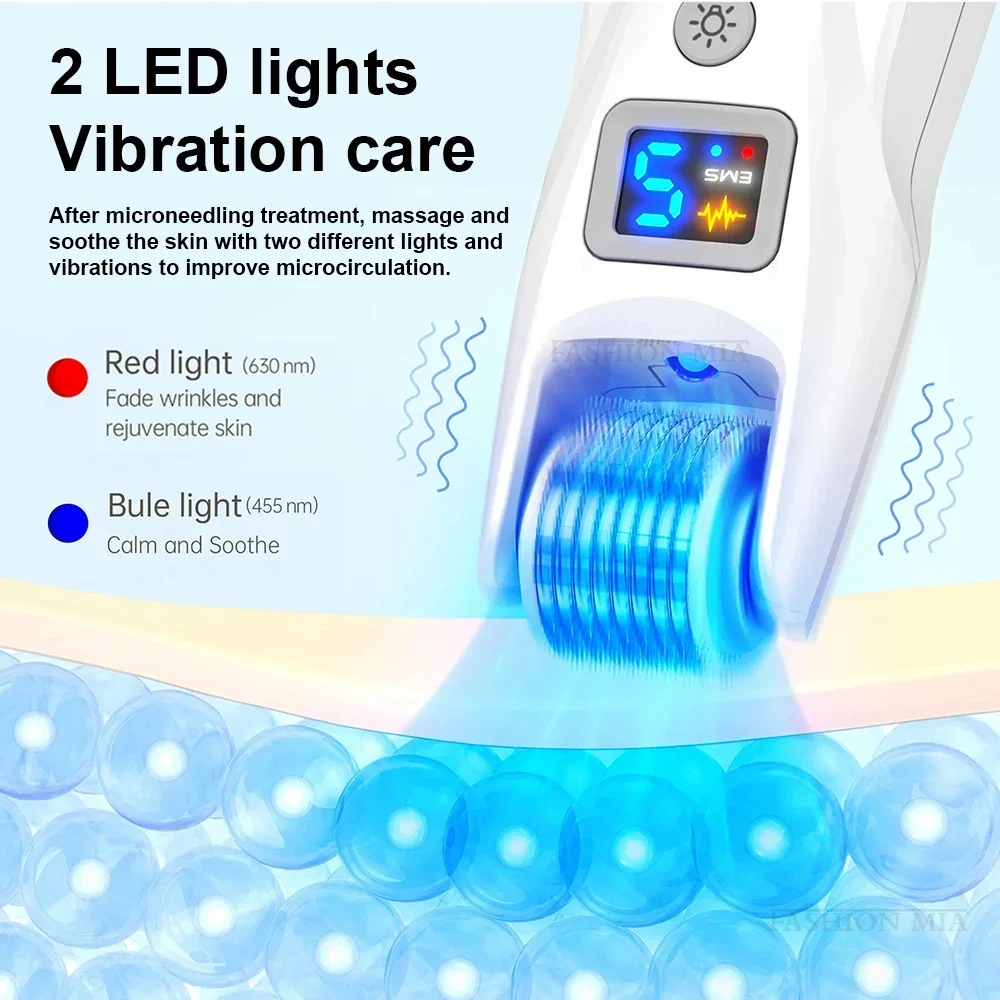 Electric Micro Needle Roller with Micro Current Bio Roller G5 EMS Vibration Face Lifting Beauty Machine Home Skin Care Device