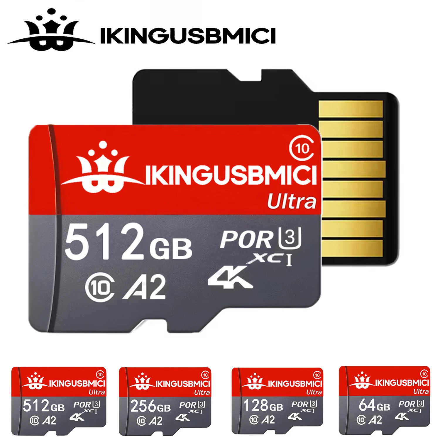 High-Speed Memory Card 256GB Micro TF SD Card 128GB SD Cards 64GB TF Cards 32GB U3 4K Shockproof for Camera/Desktop