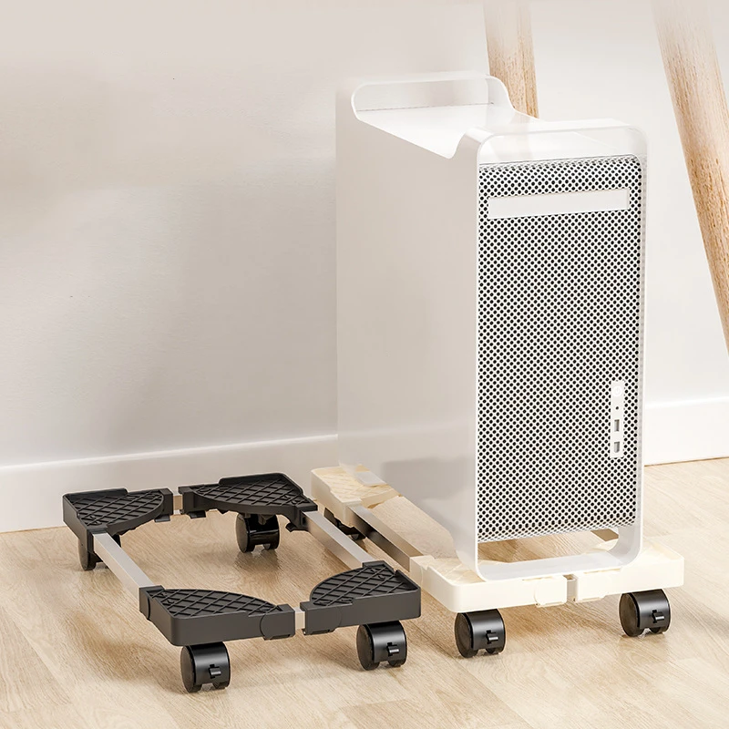 Adjustable Mobile CPU Stand with Rolling Caster Wheels - Computer Tower Holder for Desktop PC Floor Riser and Storage