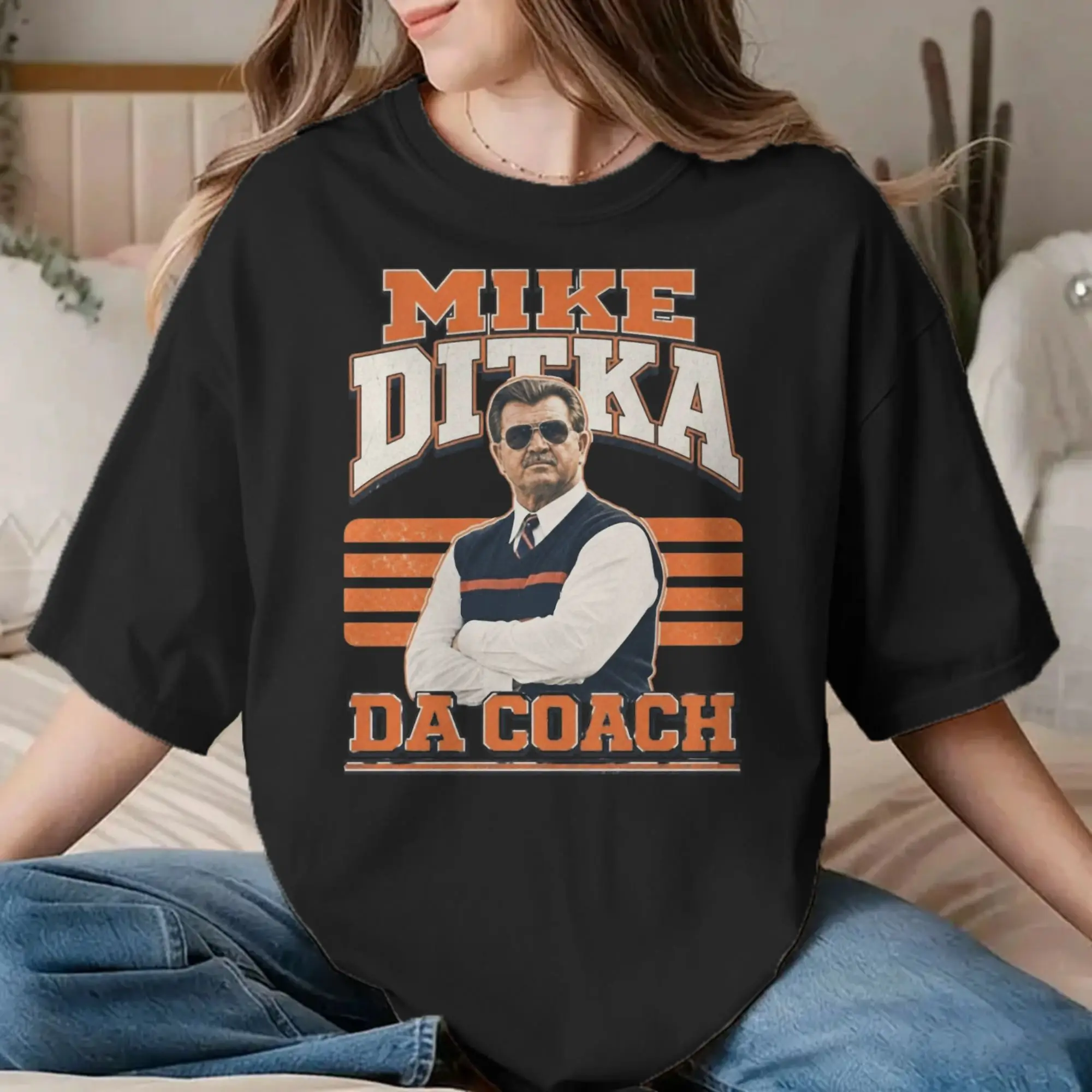 Leisure Mike Ditka Football Legend Vintage T-Shirt for Men Women Crew Neck 100% Cotton T Shirt Tee Shirt Big Size Clothes