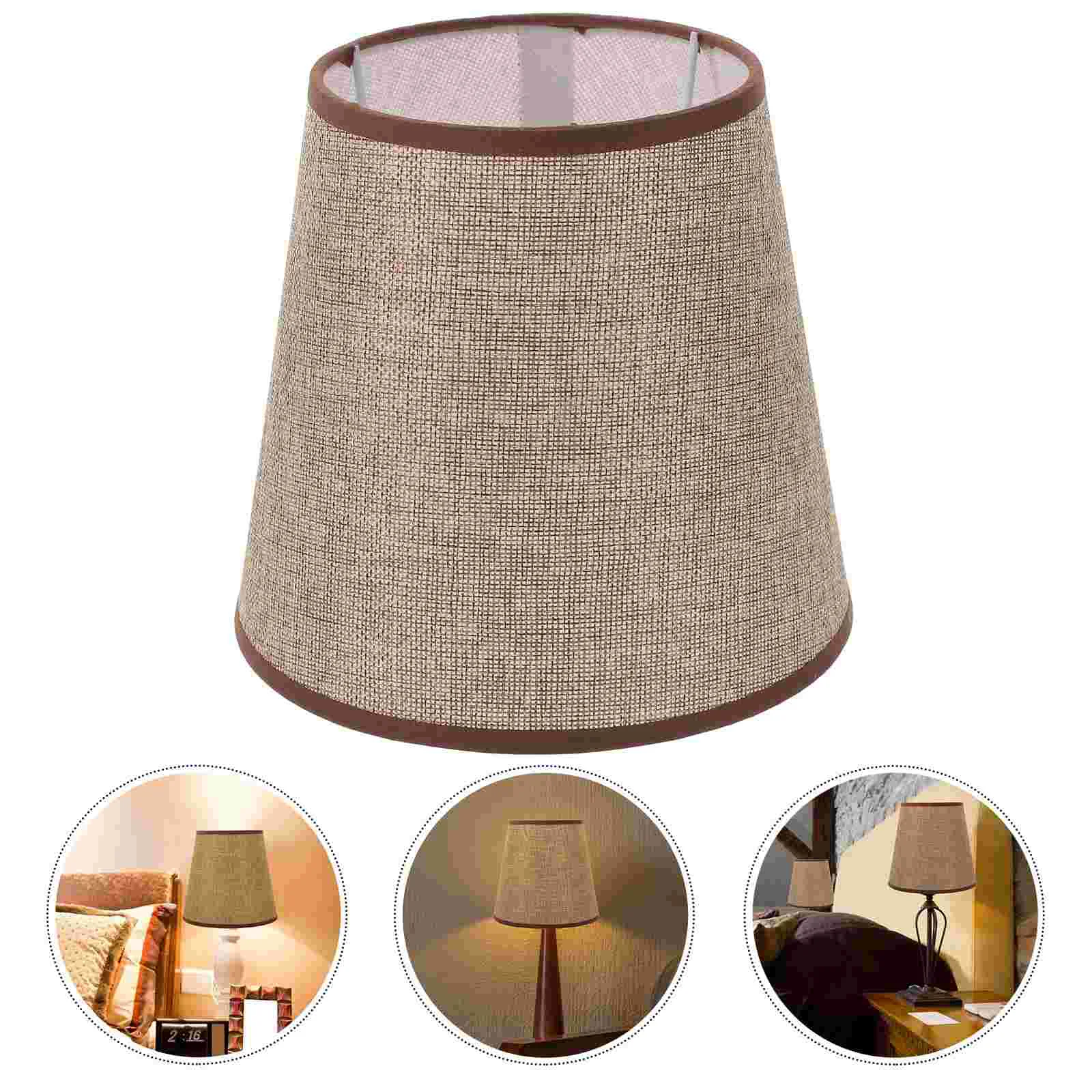 Linen Fabric Lampshade Replacement Household Vintage Lampshades Light Covers Desk