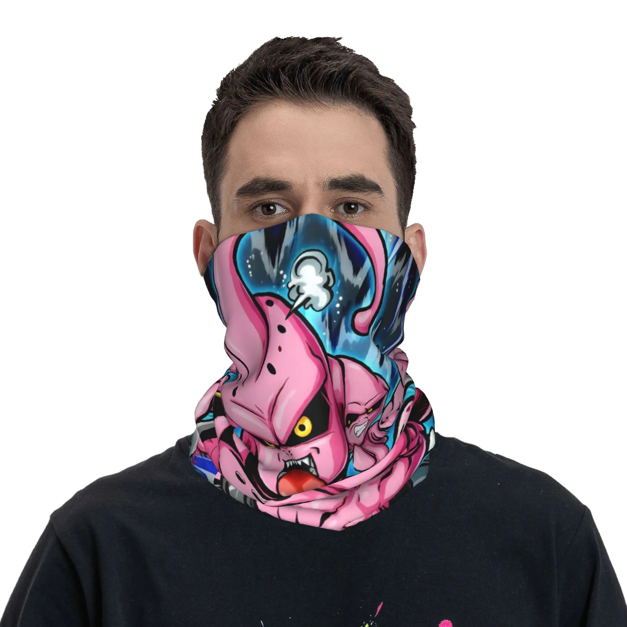 

Custom Majin Buu Anime Bandana Neck Warmer Men Women Winter Ski Tube Scarf Gaiter Manga Face Cover