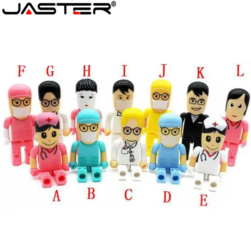 JASTER Mini Doctors nurse USB Flash Drive dentist Pen drive Gift cartoon pendrive 4GB/8GB/16GB/32GB/64GB u disk Wholesale