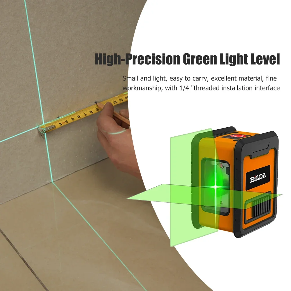 2 Lines Laser Level Self Levelling Green Beams Laser Horizontal & Vertical Cross-Line Laser Level Professional Green Light Level