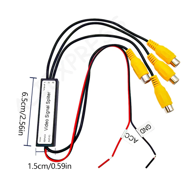 CVBS & AHD720P Video Signal Splitter 1 To 3 Output RCA Video Booster Amplifier Splitter For Car TV, DVD, CCTV 1 Input 3 Output