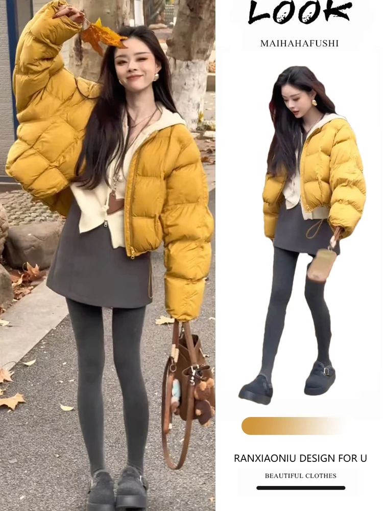 

2026 Winter Thiened Women's Bread Sle Hat Set Casual Faion Tee-Piece Suit Inner Wear Hoodie Skirt Youthful