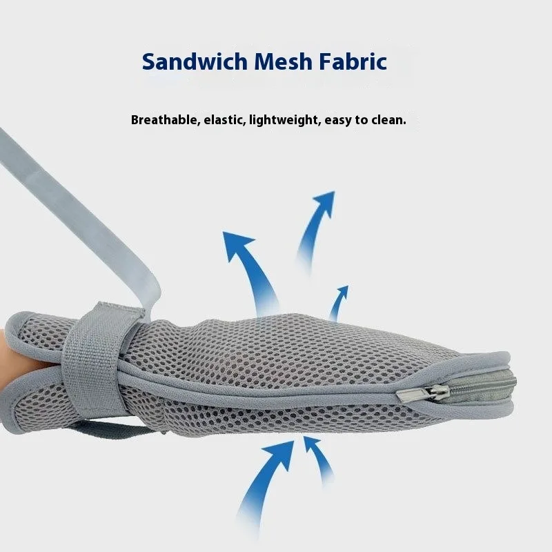 Breathable Restraint Mittens Bedridden Elderly Adjustable Wrist Straps Anti Scratch Hand Protector Nursing Comfortable Safety