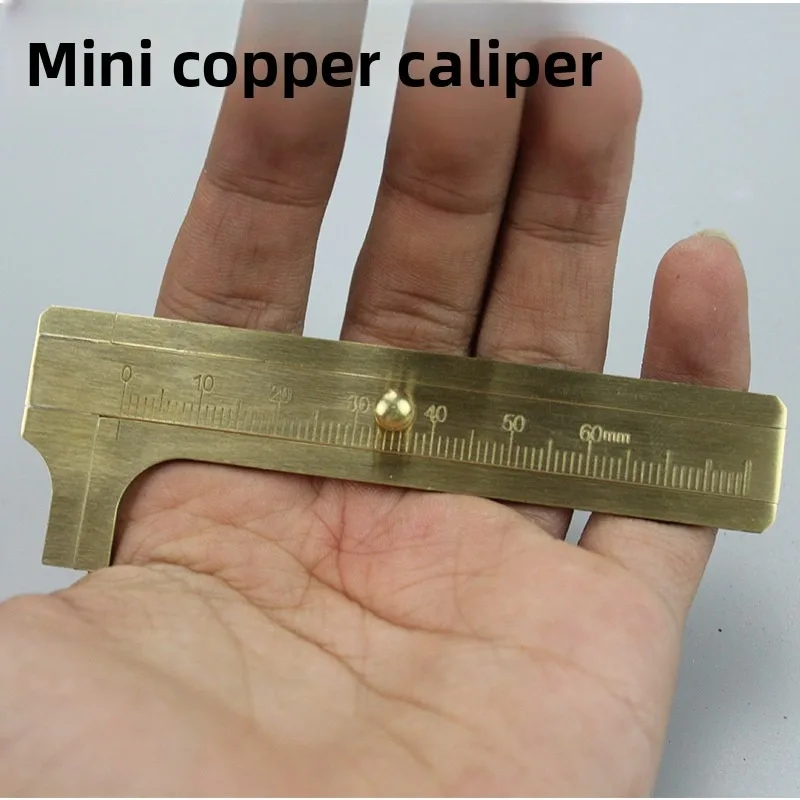 Portable Mini Brass Caliper Single Double Scale Vernier Measuring Tool for Handicraft