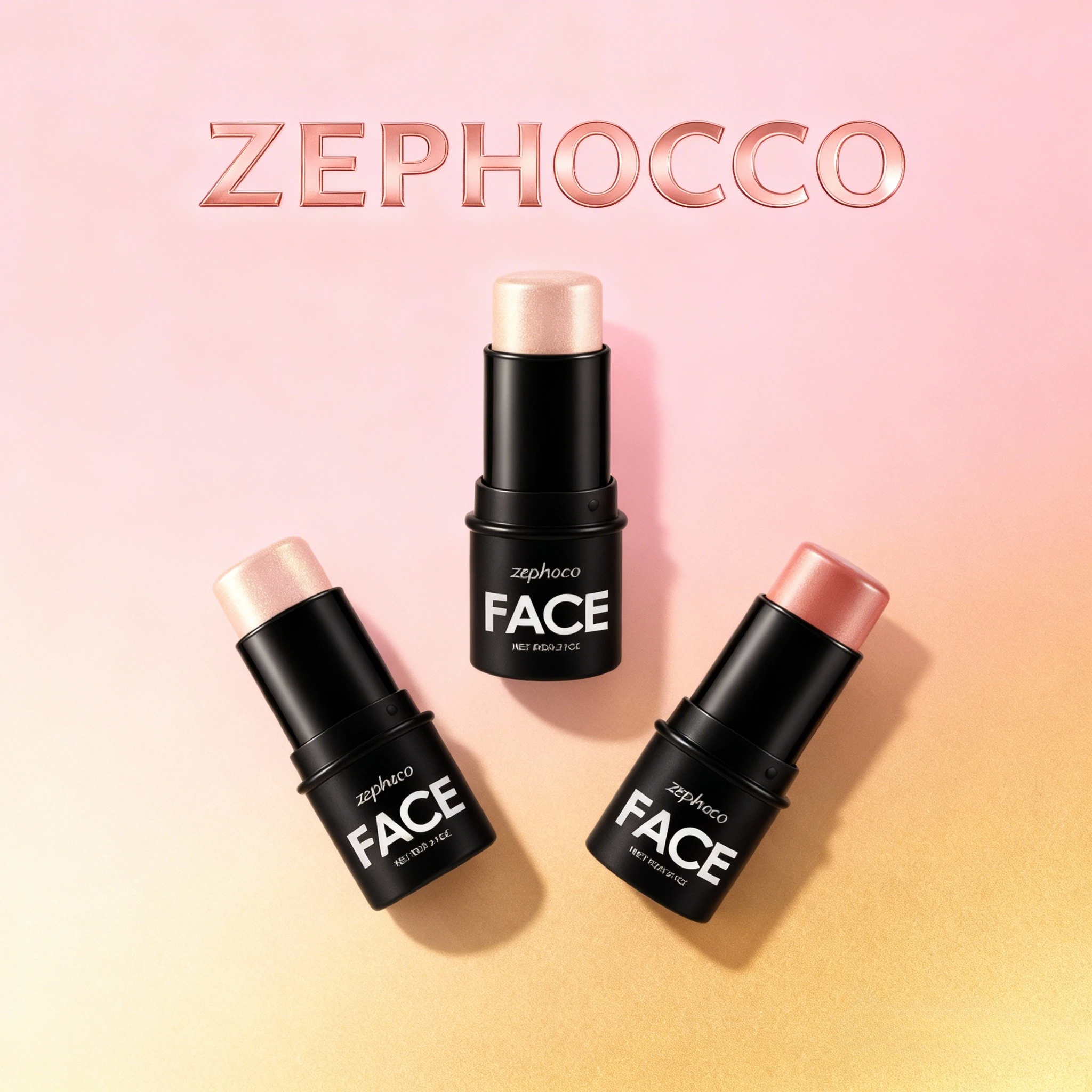 샴페인 골드 하이라이터 스틱 크리미 쉬머 페이스 일루미네이터 컨투어 메이크업 글로우 모든 피부 타입용 휴대용 터치업