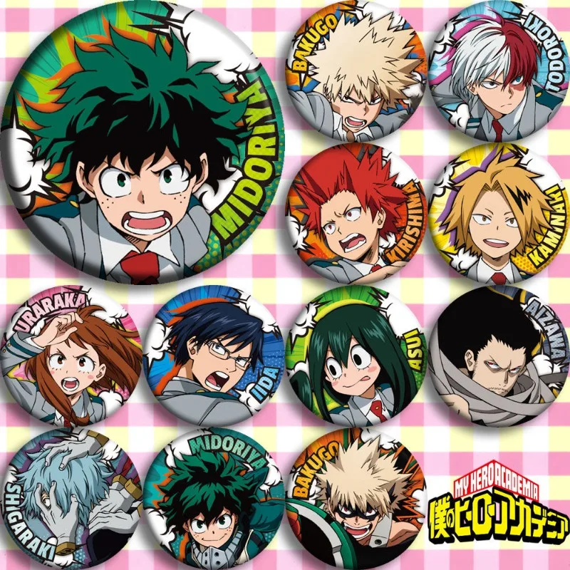 

My Hero Academia Anime Peripheral Tinplate Brooch Badge Midoriya Izuku Brooch Backpack Enamel Pin Jewelry Accessories Gifts