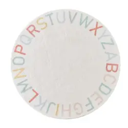 Tapis rond pelucheux moderne blanc pour enfants, accessoire de salon, de chambre à coucher, avec Alphabet