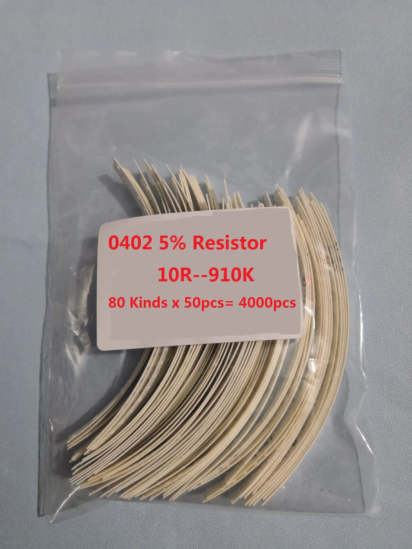 

0402 SMD Resistor Kit 80 Kinds X 50pcs= 4000pcs 10R To 1M 5% Sample Assorted Kit 910K 470K 100K 10K 4.7K 1K 470R 220R 100R Ohm