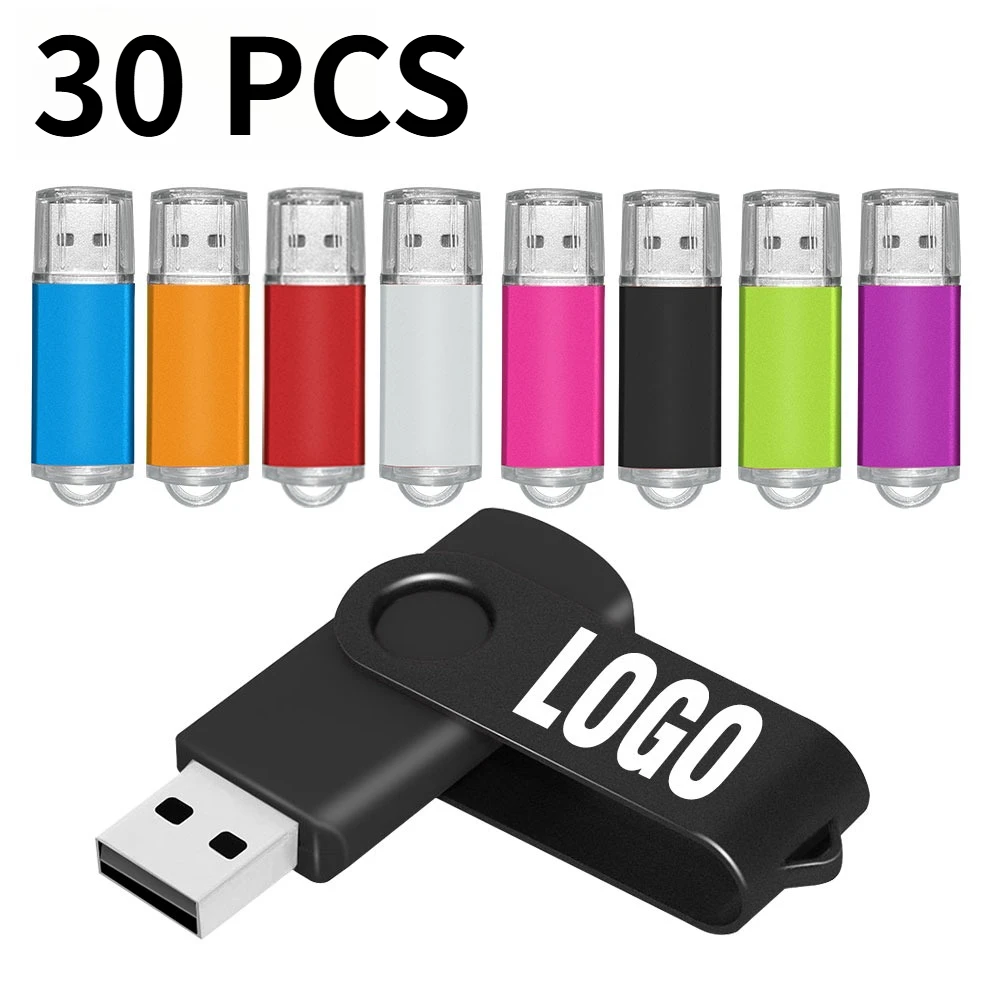 

30 шт. флэш-накопитель с логотипом USB 2.0 128 ГБ 64 ГБ 32 ГБ высокоскоростной флэш-накопитель 2 ГБ 4 ГБ 8 ГБ 16 ГБ флэш-накопитель креативный подарок U диск