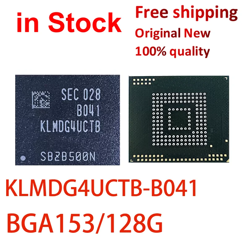 (1 piece)100% New KLMDG4UCTB-B041 KLMDG4UCTB 128G BGA153  Flash Disk Storage Chip EMMC5.1 Version