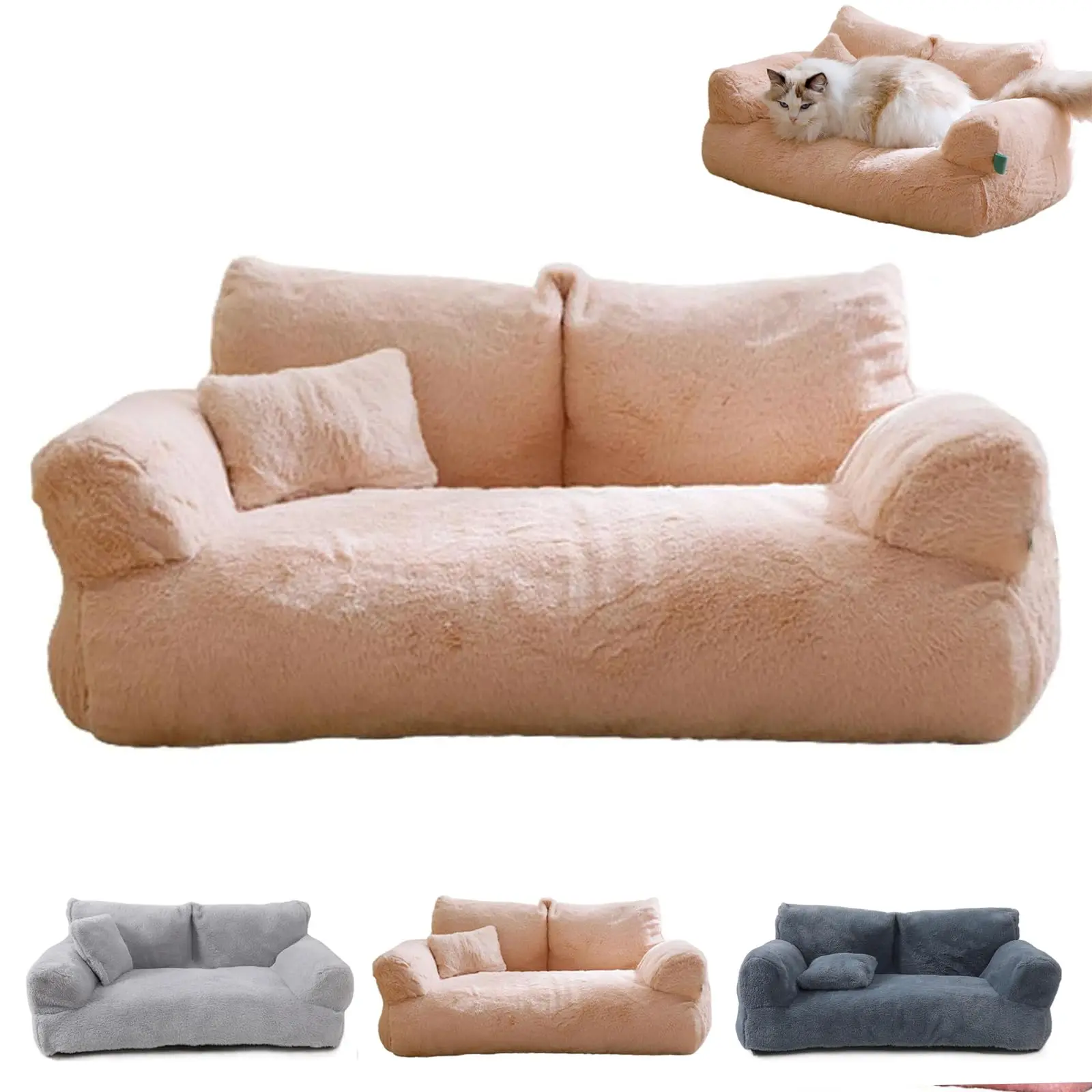 

Cat Bed Sofa Winter Warm Cat Nest Pet Bed for Small Medium Dogs Cats M/L/XL Comfortable Plush Puppy Bed Pet Supplies
