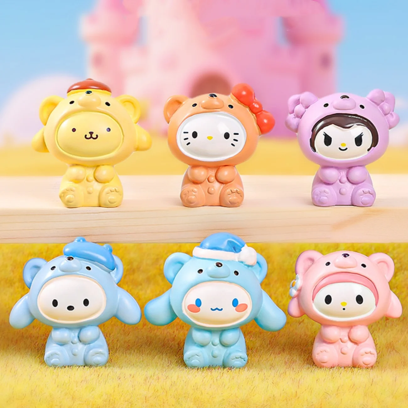 

5/20 шт., милые куклы Sanrio из смолы, креативный декор для рабочего стола, автомобиля Kuromi Hello Kitty, аксессуары «сделай сам»