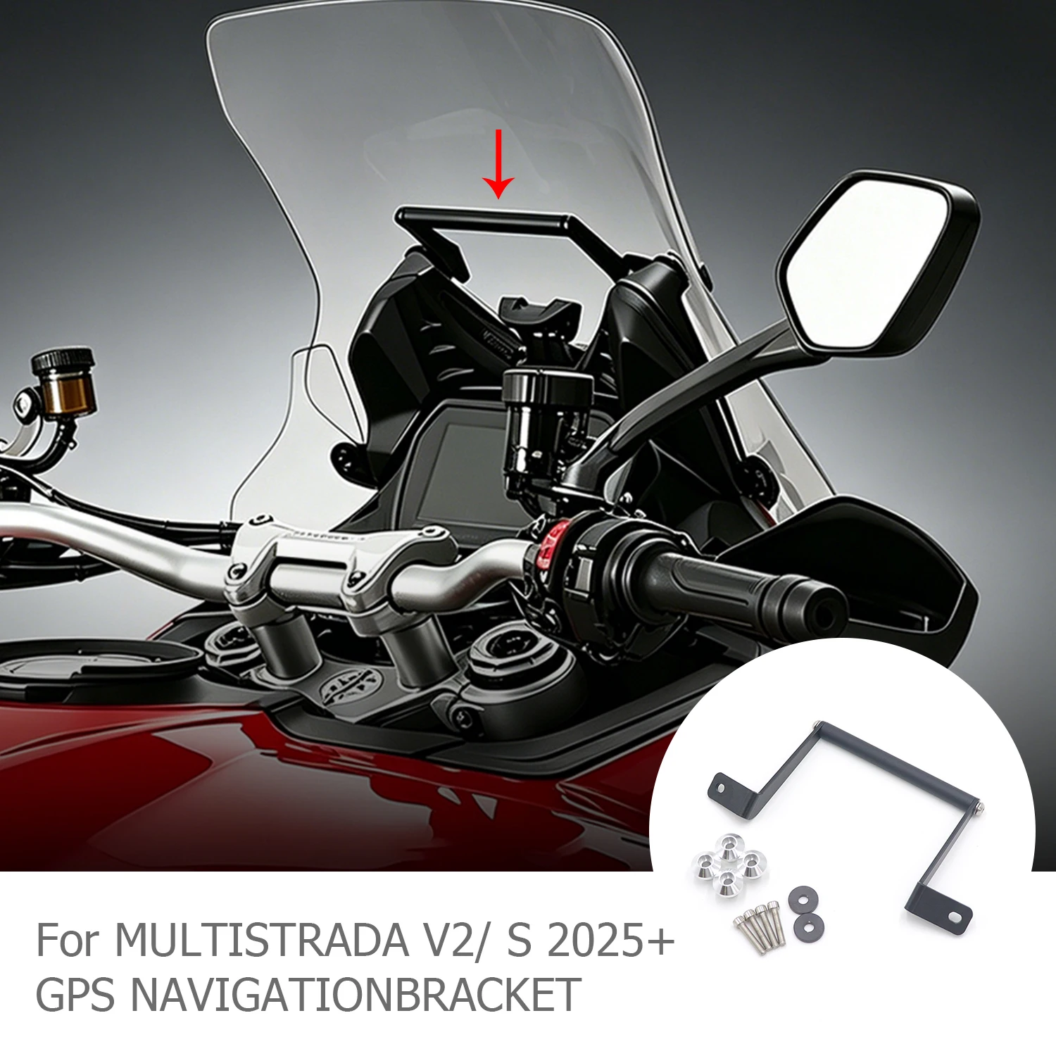 Custom GPS Navigation Bracket Specially Tailored For DUCATI MULTISTRADA V2/S 2025+ Travel essentials Durable And Practical