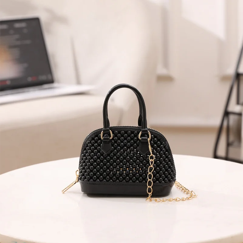 Summer Jelly Clear Bag Women Girls Beach Shell Coin Purse Handbags Chain Crossbody Shoulder Bags Girls Casual Top Handle Bag