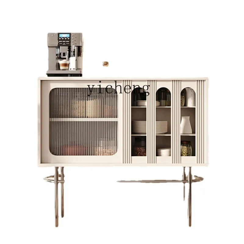 

Solid Wood Entrance Cabinet Stainless Steel Storage Magazine Books and Newspapers Locker Shelf Sofa Small Side Cabinet