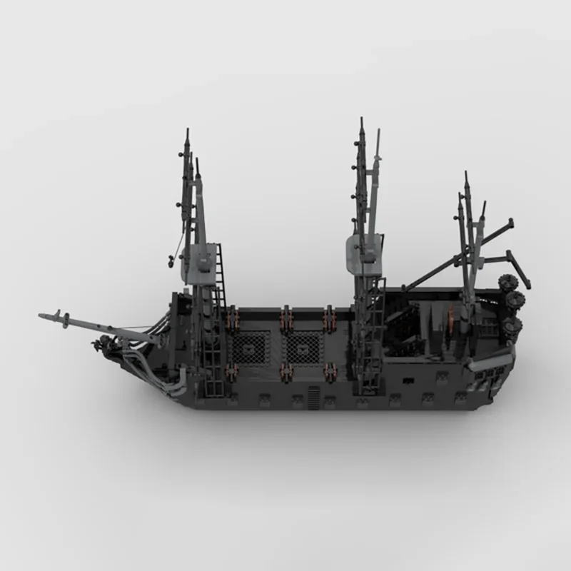 Moc Building Blocks Classic Black Pirate Ship Model Technical Bricks DIY Assembly Sea Transport Toys For Child Holiday Gifts