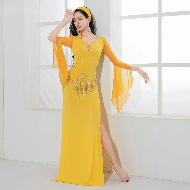 Frauen Halbarm Kostüm Robe Erwachsene Saibi Shaabi Baladi Praxis Kleidung Bauchtanz Tragen Outfit Bauchtanz Kostüm Anzug