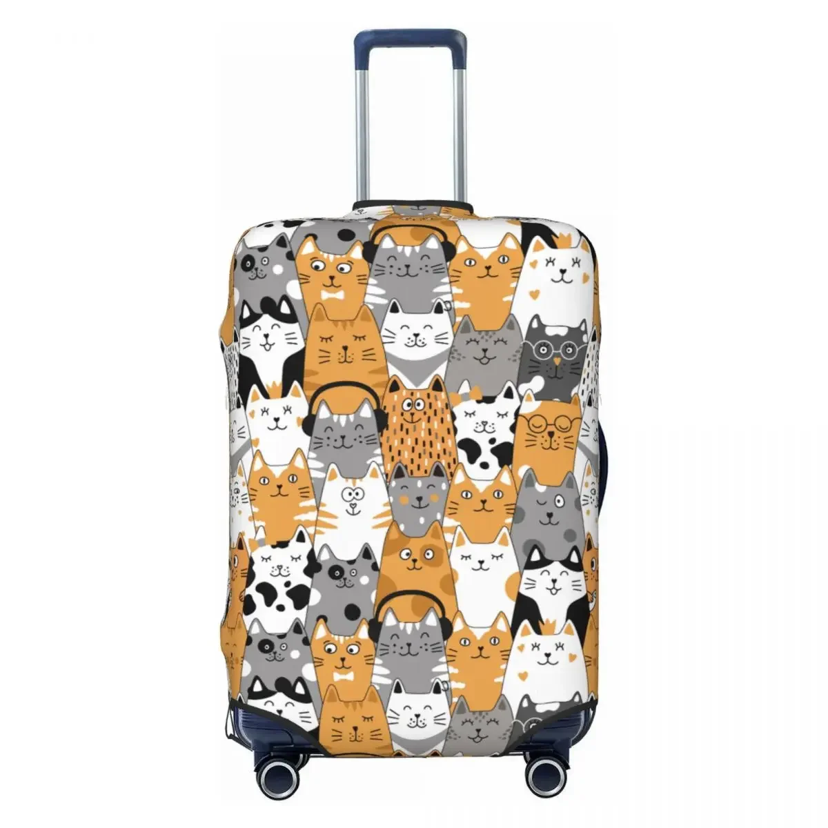 2025 lindo gatito gato Doodle cubierta de equipaje Protector lindo maleta de viaje cubierta protectora para 18-32 pulgadas
