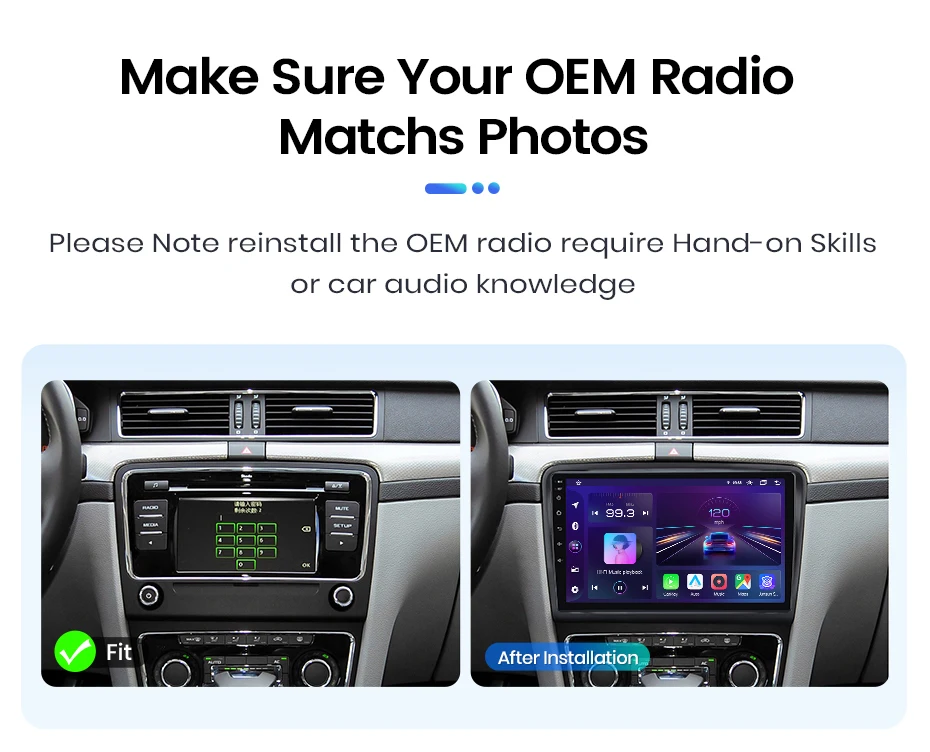Junsun 10" Android 15 Autoradio für Skoda Superb 2 2008-2015, kabellos für Apple CarPlay, Auto-Bildschirm, Stereo-Multimedia-Video-Player, intelligente Fahrzeugsysteme, 2-Din-Autoradio-Haupteinheit, GPS-Navigation, Bluetooth, 4G, WLAN, 8-Kern, FM, AM, DSP, RDS, SWC, DAB+ – Detail 1