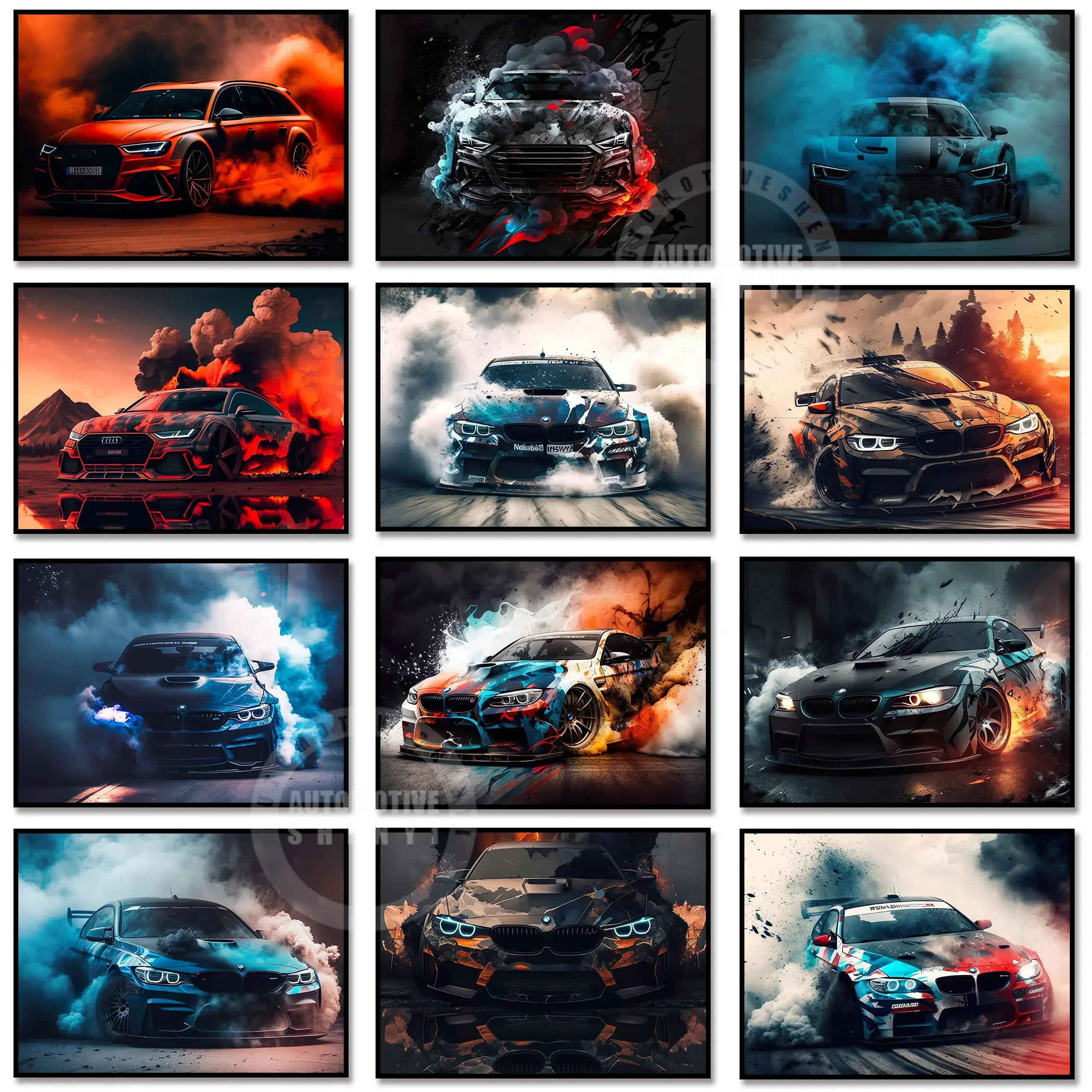 Scandinavian Classic Racing Car Wall Art RS7 RS6 E30 HD Canvas Oil Painting Posters & Prints Home Bedroom Living Room Decoration